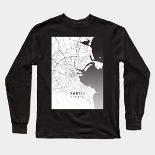 Dublin Ireland City Map Long Sleeve T-Shirt